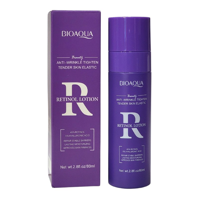 CREMA FACIAL DE RETINOL,LOCION ANTIARRUGAS MIENTRAS HIDRATA Y REPARA PROFUNDAMENTE LA PIEL, DEJANDOLA SUAVE Y JUVENIL BIOAQUA 80ML