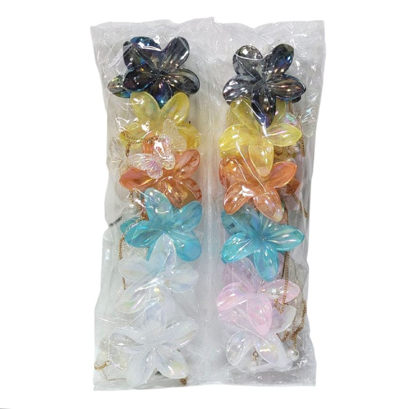 GANCHO PARA EL CABELLO DE DISEÑO DE FLOR HAWAIANA, PINZAS DE SUJECION FUERTE, ACCESORIO PARA EL CABELLO PAQUETE DE 12UND 7X7CM