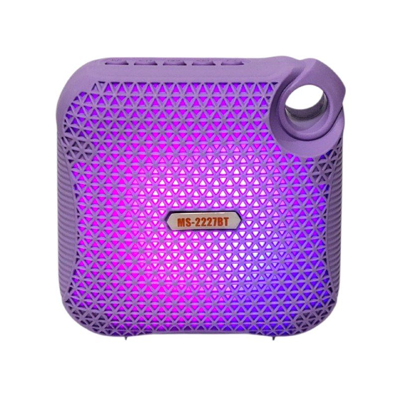 PARLANTE ALTAVOZ INALAMBRICO CON LUCES LED 11X11CM MOBILE SPEAKER MS-2227BT 8 COLORES