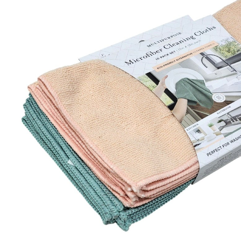 TRAPO DE MICROFIBRA MULTIUSOS EN PAQUETE DE 10 PIEZAS BRIGHT DAY 30X30CM