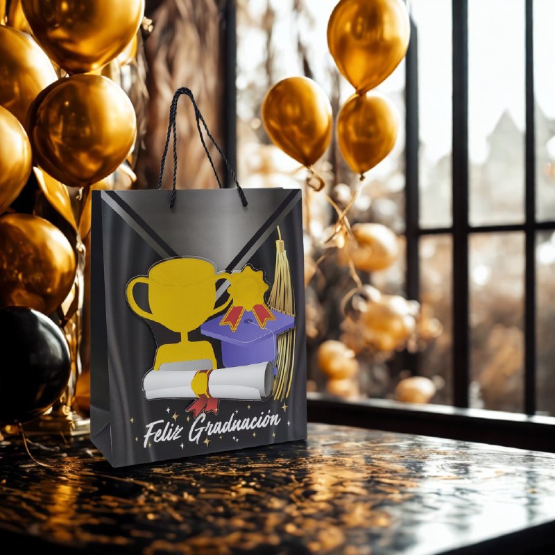 BOLSA DE REGALO DE GRADUACION GRANDE 30X40X12CM