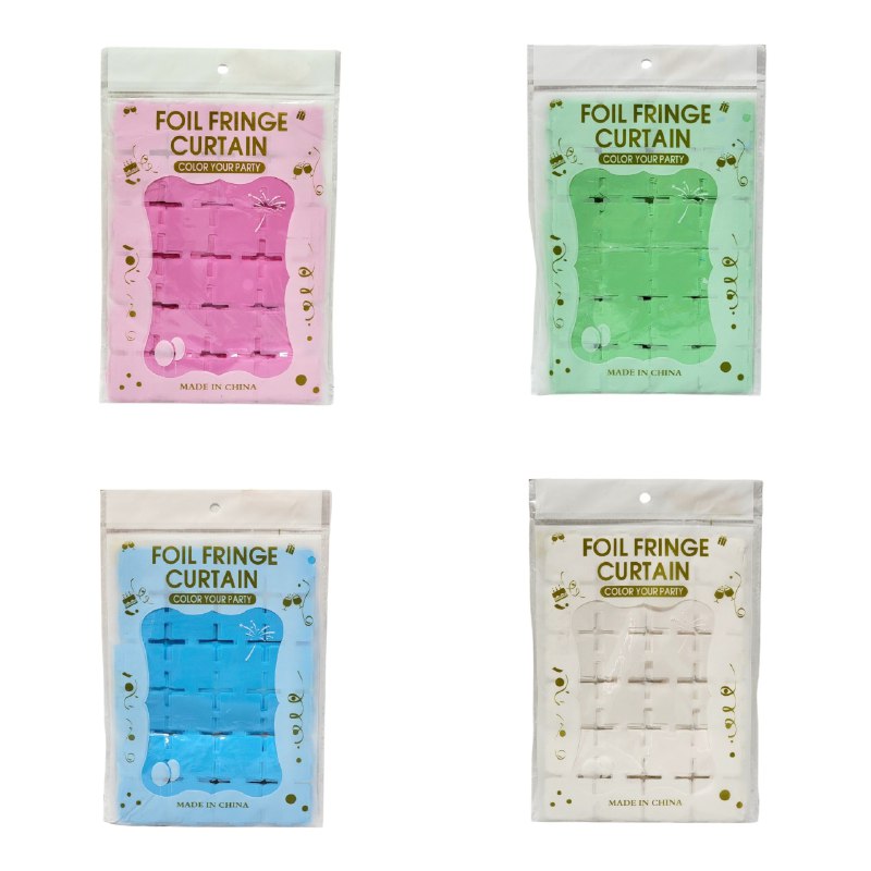 DECORACION ADORNO CORTINAS DE FLECOS FOIL PARA CUMPLEAÑOS FOIL FRINGE, 4 ESTILOS