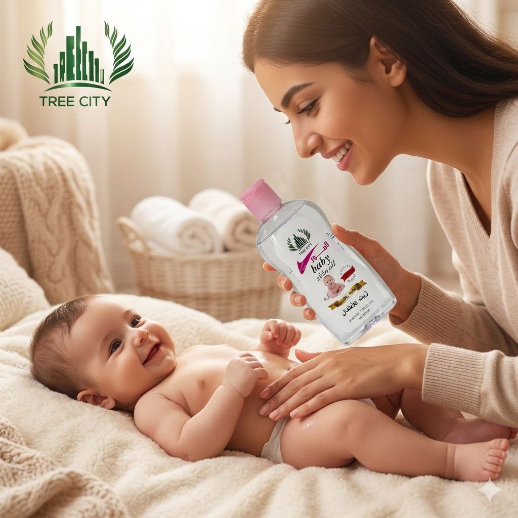 ACEITE CORPORAL HIDRATANTE PARA BEBE CON VITAMINA E TREE CITY 200ML