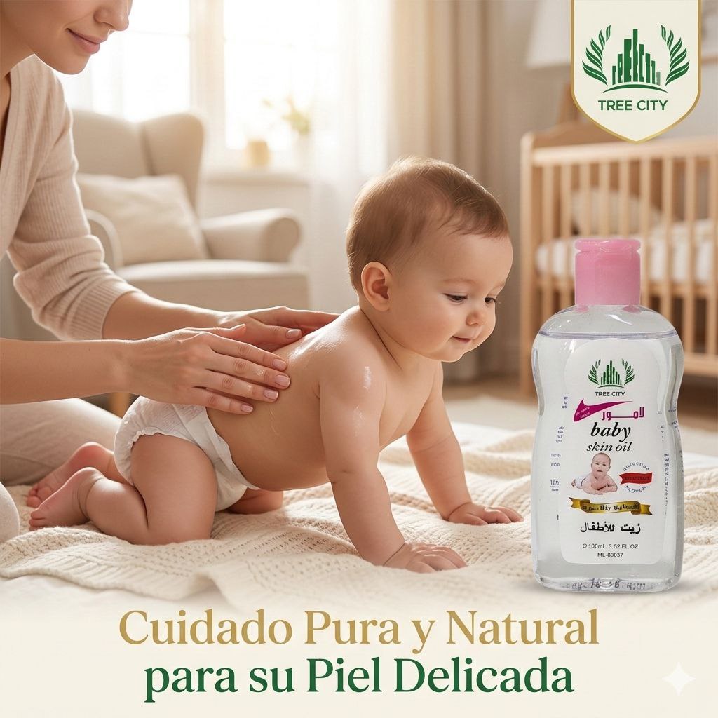 ACEITE CORPORAL HIDRATANTE PARA BEBE CON VITAMINA E TREE CITY 100ML