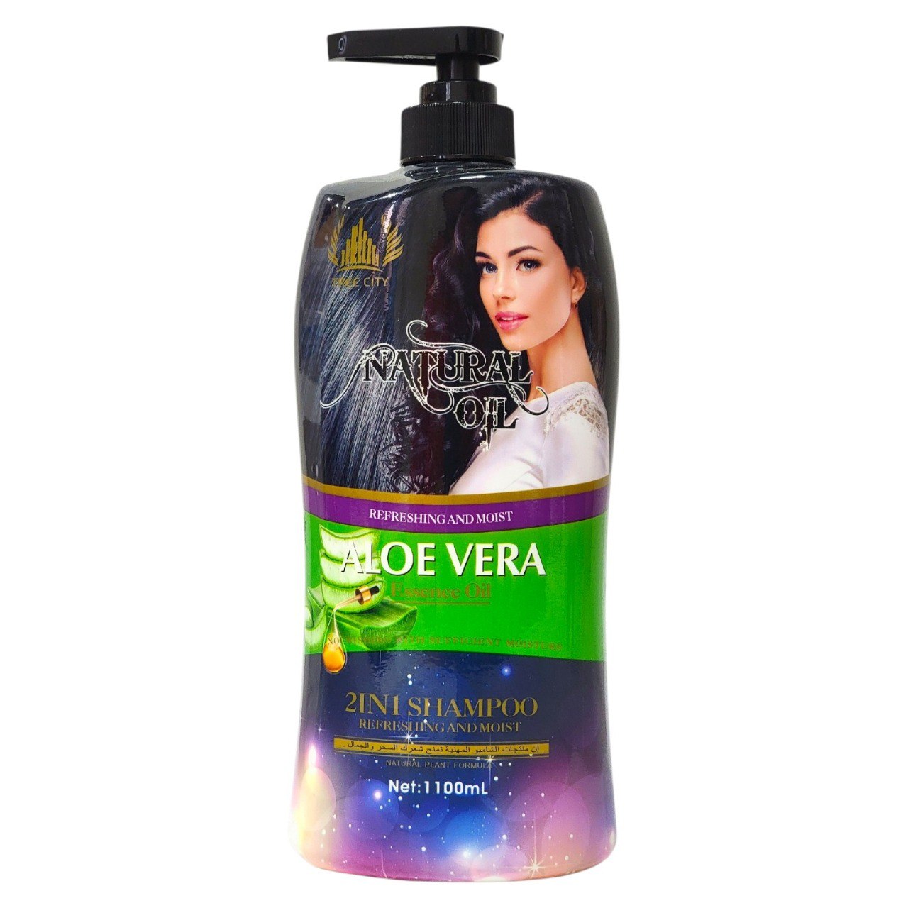 SHAMPOO 2 EN 1 DE ACEITE NATURAL CON ALOE VERA TREE CITY 1100ML