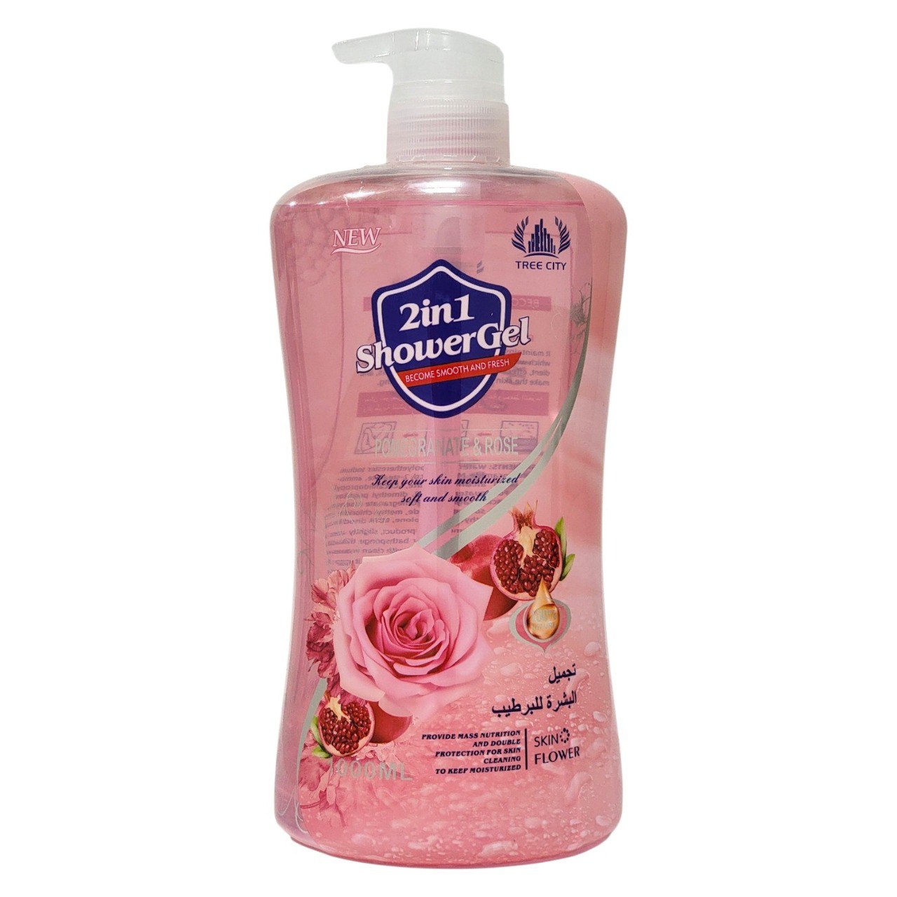 GEL DE DUCHA 2 EN 1 GRANADA Y ROSA TREE CITY 1000ML