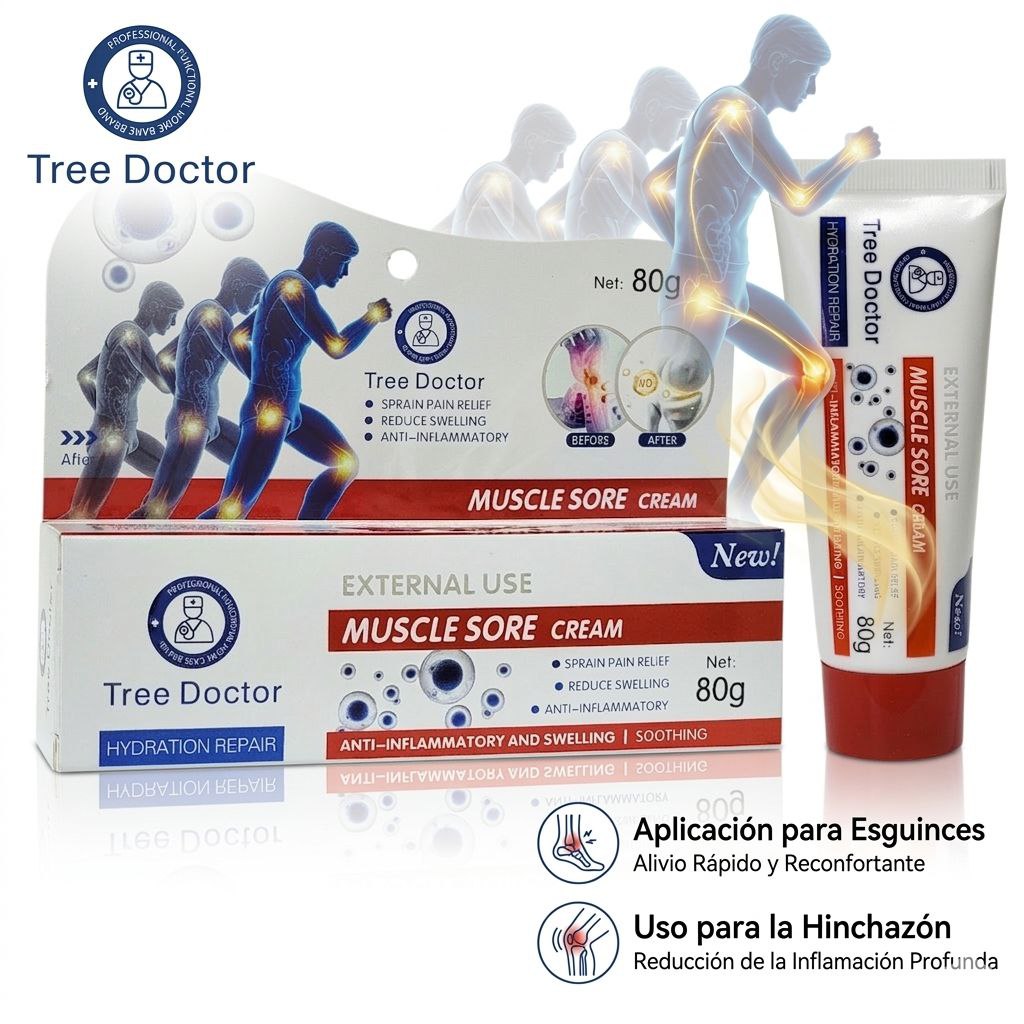 CREMA DE TRATAMIENTO TOPICO PARA EL ALIVIO MUSCULAR CON AGENTES DESINFLAMATORIOS TREE DOCTOR 80G