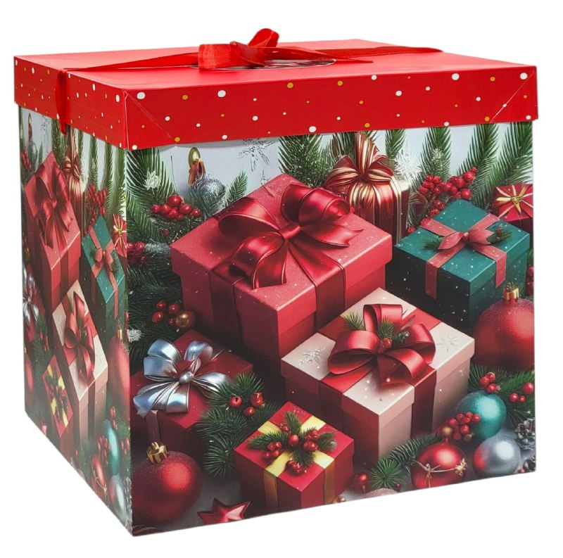 CAJA DE REGALO NAVIDEÑA EXTRA GRANDE 30X30CM