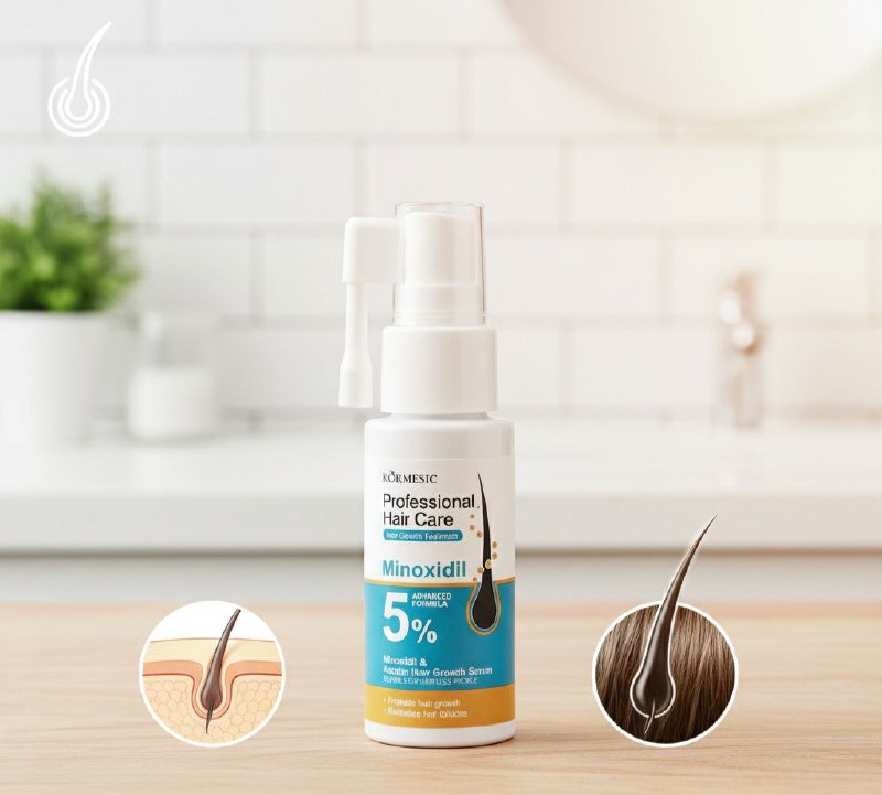 SUERO PARA EL CABELLO INTENSIVO PARA EL CRECIMIENTO Y FORTALECIMIENTO DEL CABELLO CON MINOXIDIL 5% Y QUERATINA KORMESIC 30ML