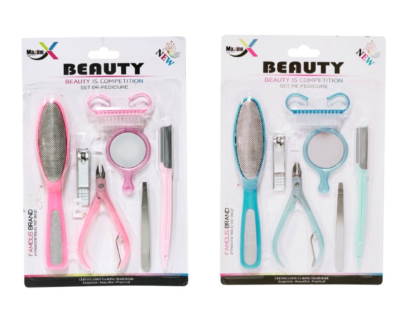 SET DE PEDICURA DE 7 PIEZAS QUE ELIMINAN CALLOS, ALISAN LA PIEL Y MANTIENEN TUS UÑAS IMPECABLES MAXINE BEAUTY, 2 COLORES