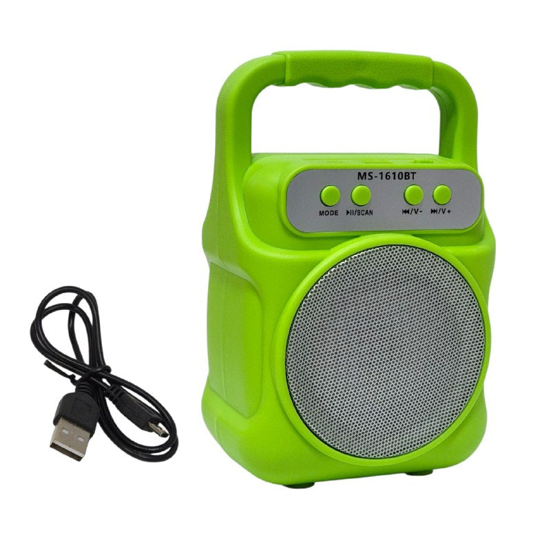 PARLANTE ALTAVOZ INALAMBRICO USB, TF Y RADIO BLUETOOTH, BATERIA DE LARGA DURACION POTENCIA 6W 12X19CM MS-1610BT