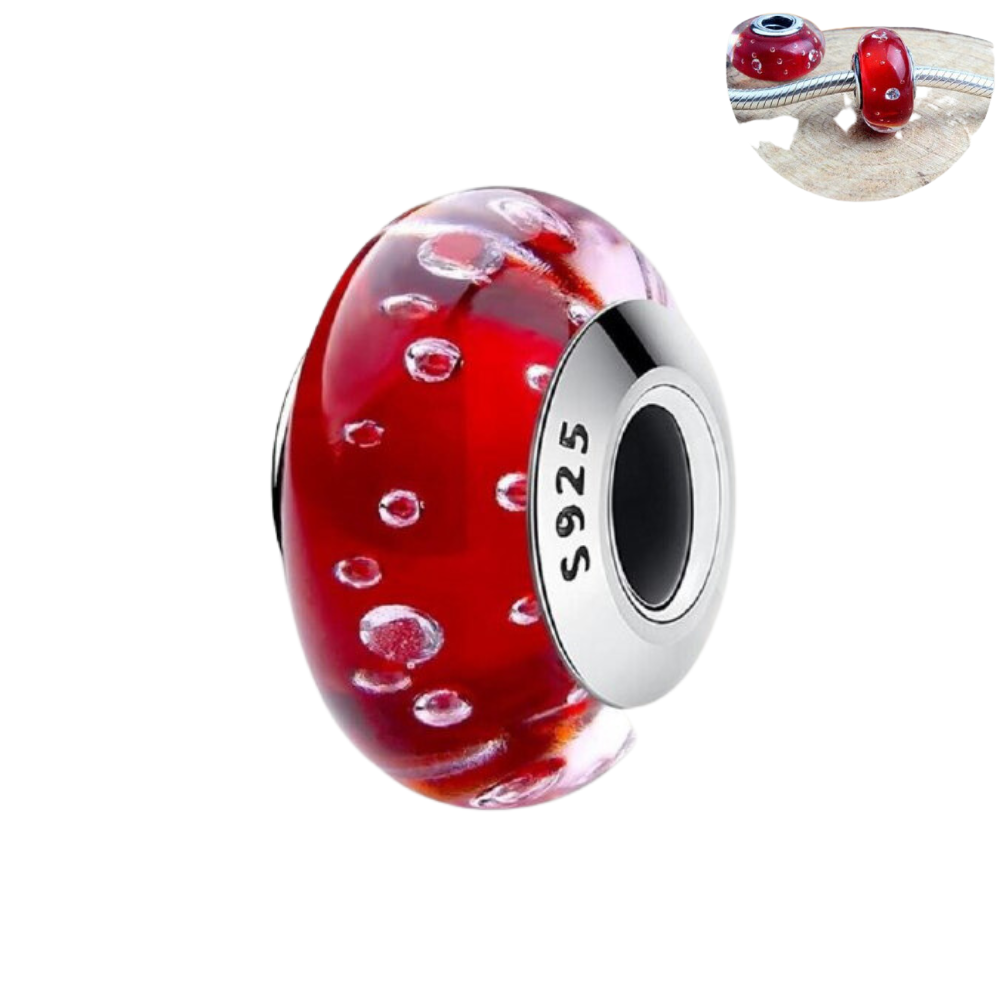 PCHARM1724 CRISTAL DE MURANO COLOR ROJO