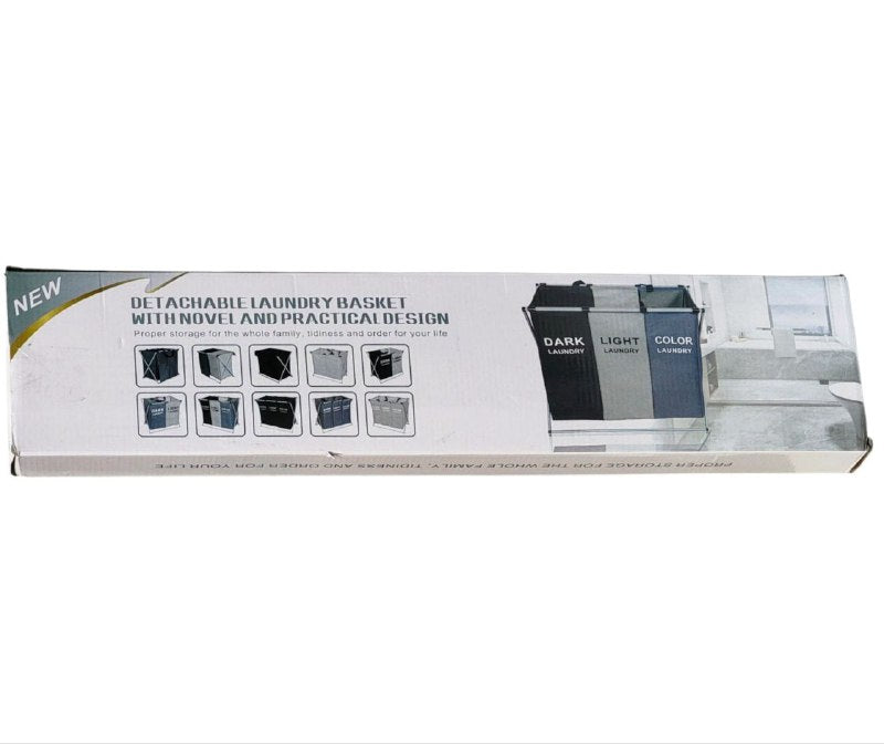 ORGANIZADOR DE ROPA DE LAVAR, CESTA DE LAVANDERIA DESMONTABLE DE 3 COMPARTIMIENTOS DETACHABLE LAUNDRY BASKET