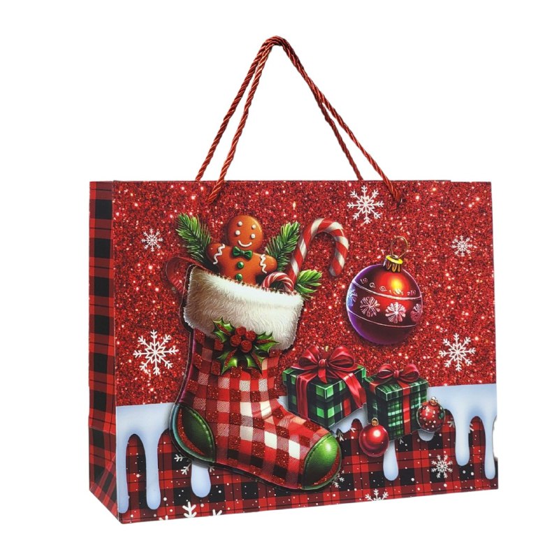 BOLSA DE REGALO NAVIDEÑA MEDIANA HORIZONTAL 32X25.5X11CM