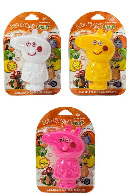 LAMPARA DECORATIVA DE NOCHE DE PEPPA PIG, ILUMINACION DE DORMITORIO PARA MIEDO A LA OSCURIDAD EN NIÑOS 3 COLORES NIGHT LIGHT