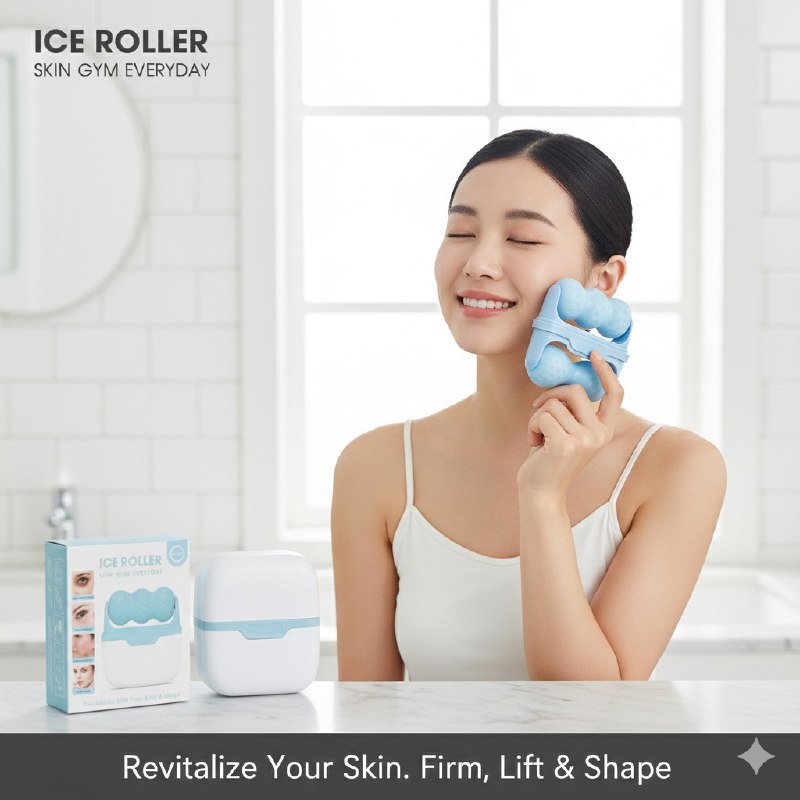 MOLDE RODILLO DE HIELO FACIAL QUE DESINFLAMA INMEDIATAMENTE Y ESCULPE LOS CONTORNOS DE LA PIEL ICE ROLLER 7.5X8.5CM