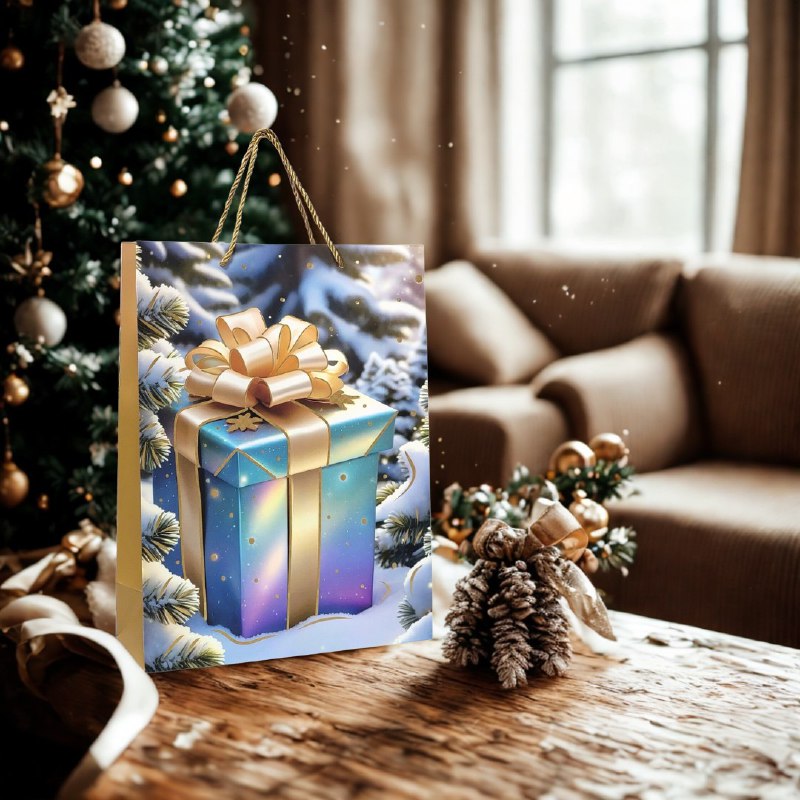 BOLSA DE REGALO NAVIDEÑA MEDIANA 26X32X10CM