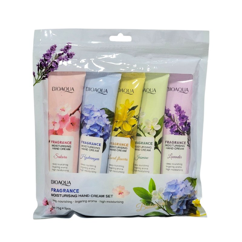 SET DE CREMA PARA MANOS HIDRATANTES Y REPARADORAS CON EXTRACTO DE FLOR DE CEREZO 5PCS BIOAQUA