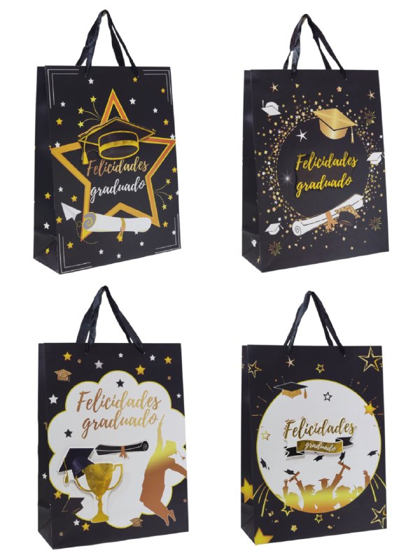 BOLSA DE REGALO DE GRADUACION GRANDE 30X40X12CM