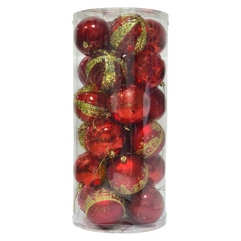 DECORACION ADORNO NAVIDEÑO PAQUETE DE 24 BOLAS DECORATIVAS, 8CM 39X58X84 IDEALES PARA DARLE UN TOQUE UNICO A TU ARBOL DE NAVIDAD