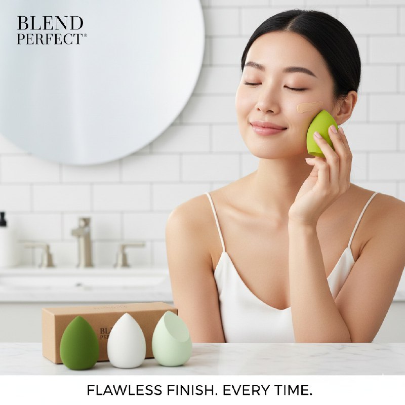 ESPONJAS DE MAQUILLAJE EN SET DE 4 PIEZAS, PARA APLICAR BASE, CORRECTOR Y POLVOS