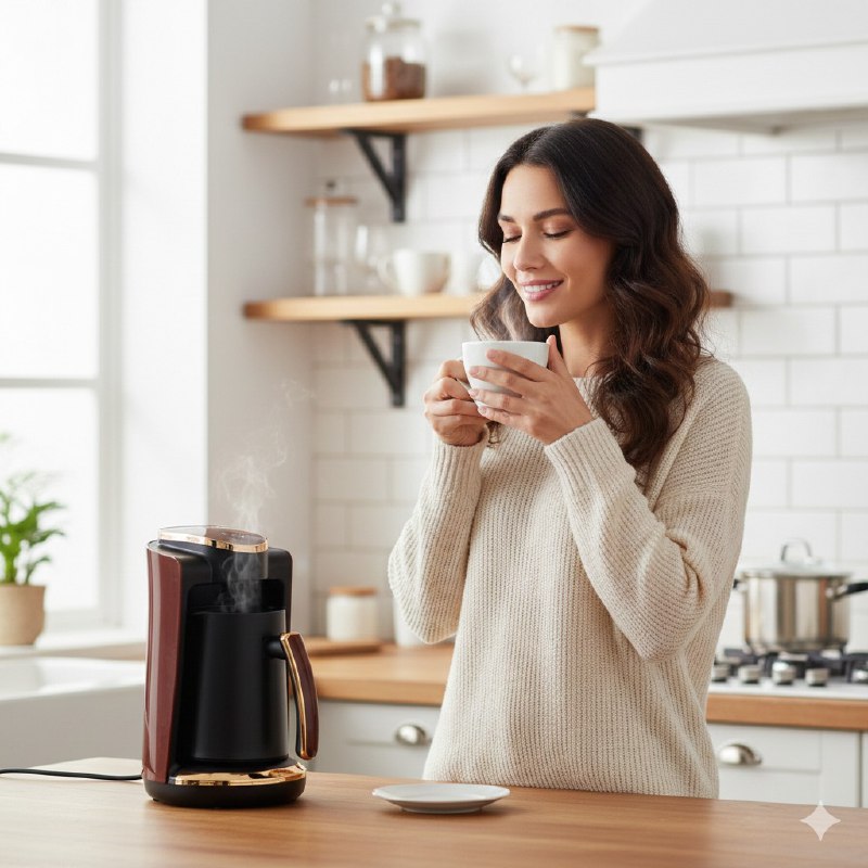 MAQUINA CAFETERA ELECTRICA ELEGANTE COLOR NEGRO CAPACIDAD DE 250ML SOKANY SK-09048