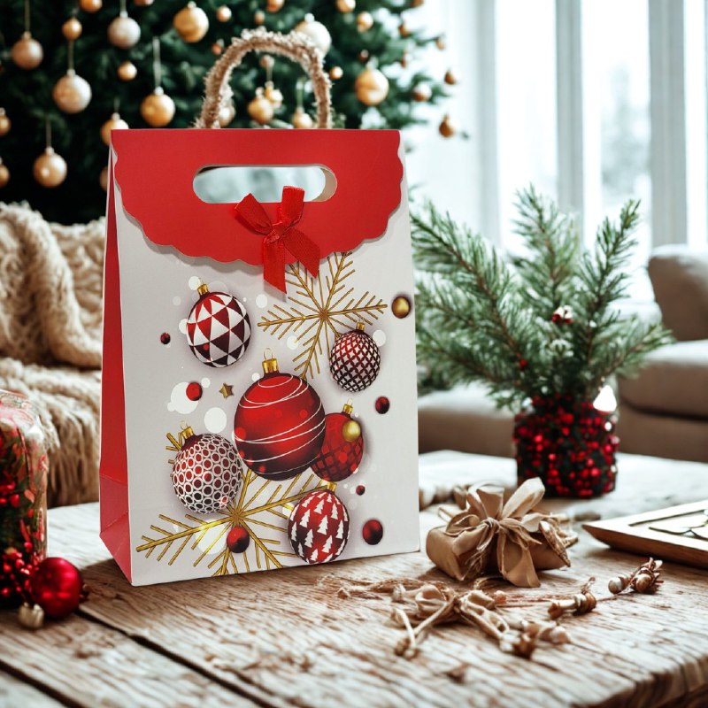 BOLSA DE REGALO NAVIDEÑA MEDIANO 27X19CM