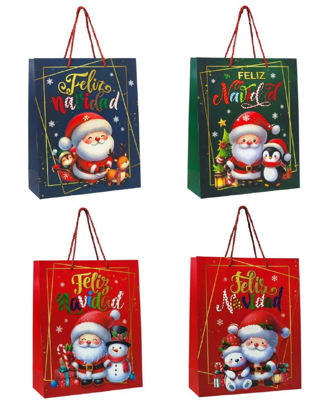 BOLSA DE REGALO NAVIDEÑA MEDIANA 26X32X10CM