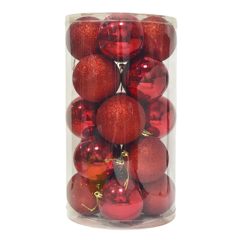 DECORACION ADORNO NAVIDEÑO PAQUETE DE 20 BOLAS DECORATIVAS,8 CM 49X64X49 IDEALES PARA DARLE UN TOQUE UNICO A TU ARBOL DE NAVIDAD