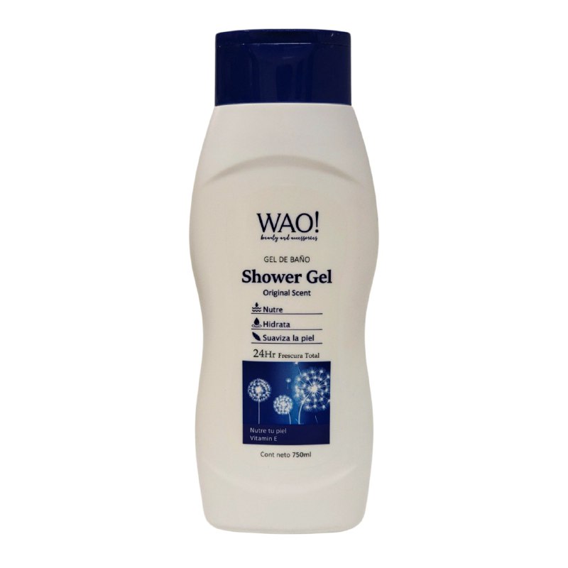GEL DE DUCHA DE VITAMINA E HIDRANTE Y SUAVIZANTE WAO! 750ML