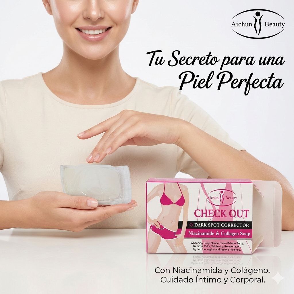 JABON CORPORAL EN BARRA CORRECTOR Y ACLARANTE CON NIACINAMIDA Y COLAGENO AICHUN BEAUTY 40G