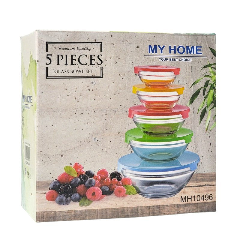 SET DE TAZONES HERMETICOS DE VIDRIO 5PCS MH10496 MY HOME