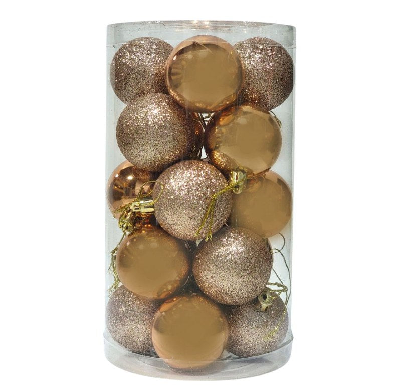 DECORACION ADORNO NAVIDEÑO PAQUETE DE 20 BOLAS DECORATIVAS, 5CM IDEALES PARA DARLE UN TOQUE UNICO A TU ARBOL DE NAVIDAD