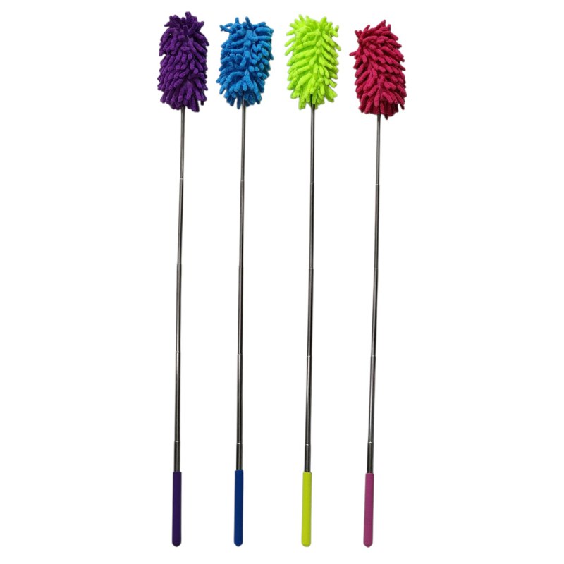 PLUMERO LIMPIADOR DE MICROFIBRA PARA LIMPIEZA 27-75CM, ATRAPA Y RETIENE EL POLVO DE MANGO EXTENSIBLE 4 COLORES