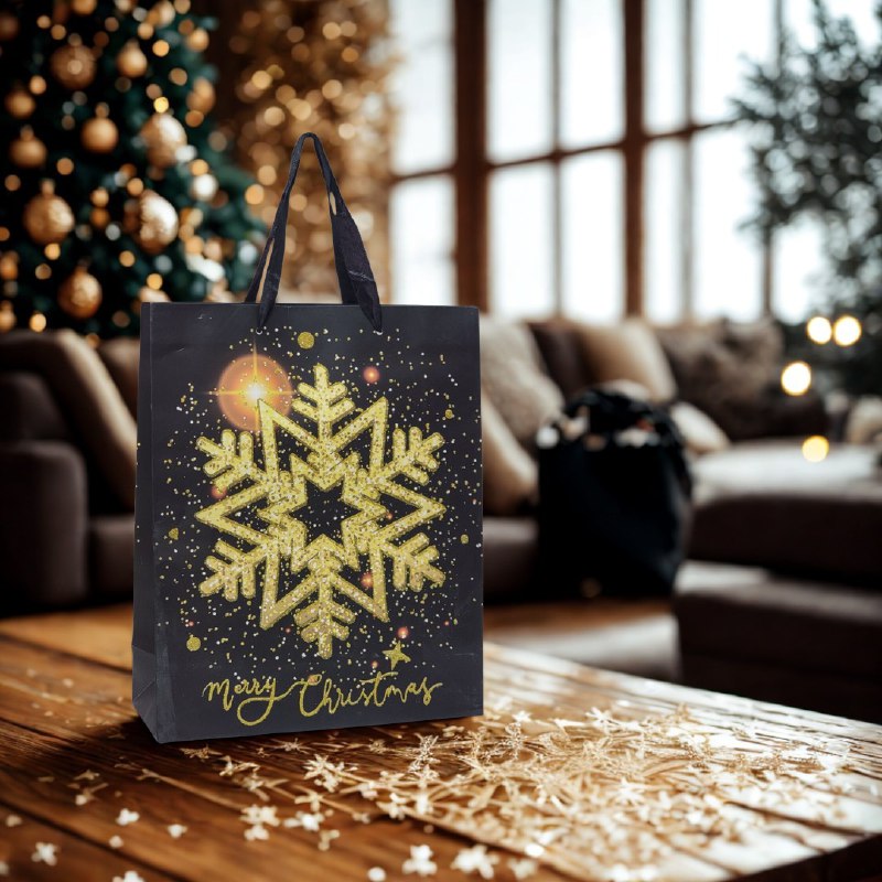 BOLSA DE REGALO NAVIDEÑA MEDIANA 26X32X10CM