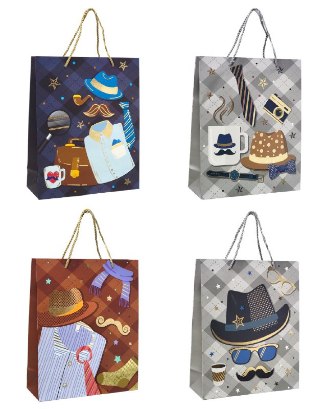 BOLSA DE REGALO PARA HOMBRE MEDIANA 26X32X10CM