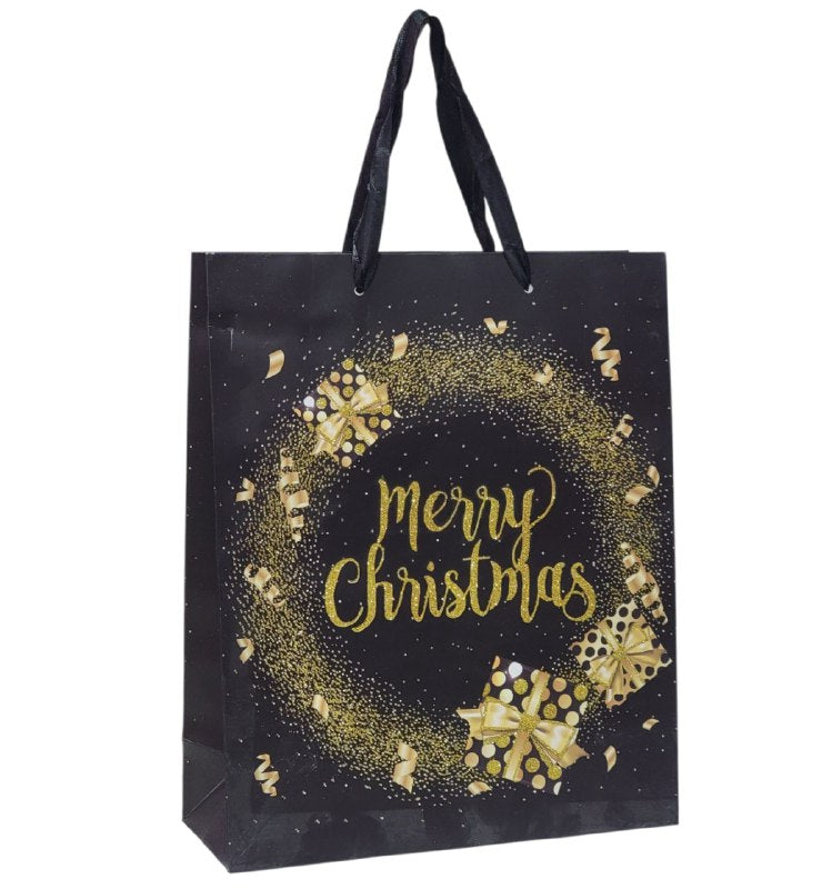 BOLSA DE REGALO NAVIDEÑA MEDIANA 26X32X10CM