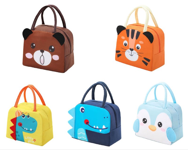 LONCHERA TERMICA PORTATIL PARA NIÑOS, LLEVAR ALIMENTOS DE FORMA PRACTICA Y DIVERTIDA 5 DISEÑOS 22X19CM