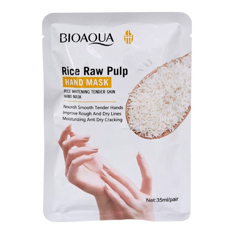 MASCARILLA PARA MANOS CON EXTRACTO DE PULPA CRUDA DE ARROZ BIOAQUA 35MLXPAR