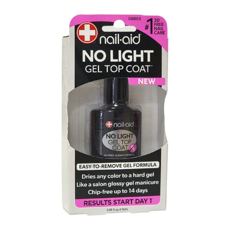 ESMALTE DE UÑAS CAPA SUPERIOR SECADO RAPIDO SIN LAMPARA, PARA CUALQUIER COLOR, BRILLANTES COMO MANICURA HASTA POR 14D NAIL AID 08863 15ML