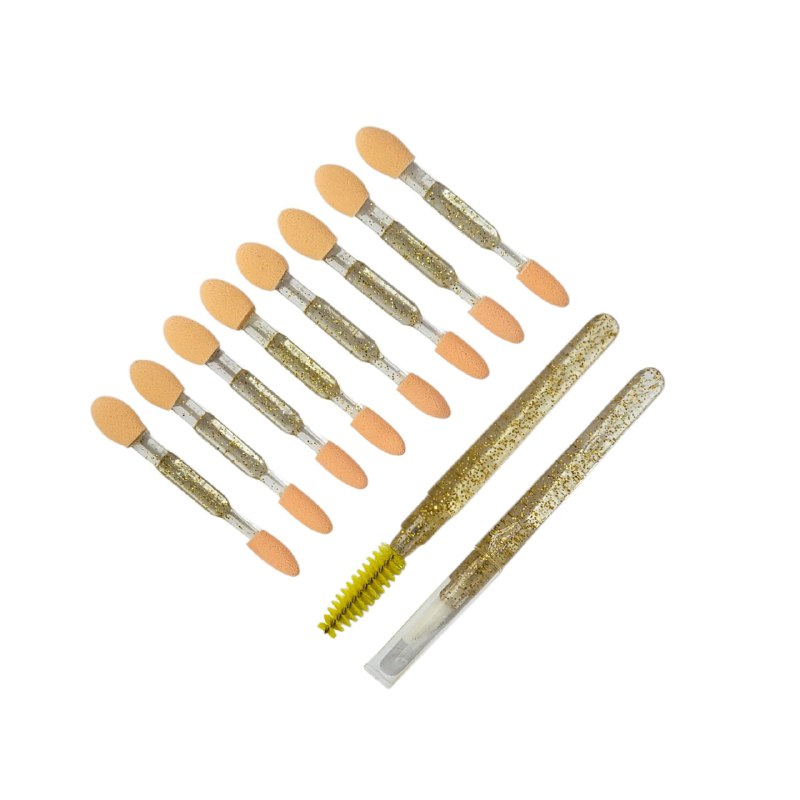 BROCHAS EN SET DE 10 PIEZAS HERRAMIENTAS PARA APLICAR SOMBRAS Y CUIDAR CEJAS Y PESTAÑAS STAY BEAUTIFUL