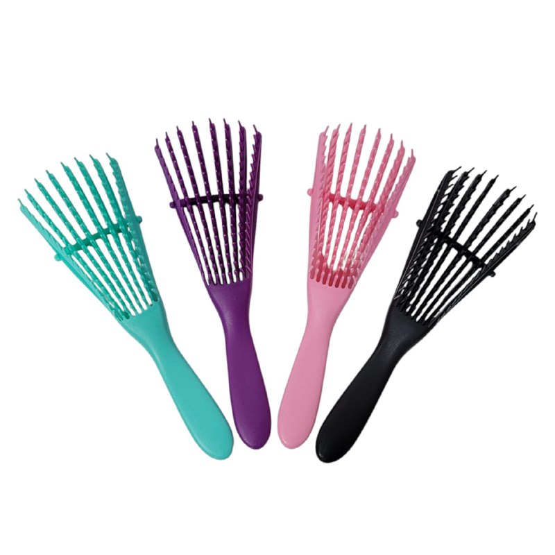 CEPILLO PULPO PARA CABELLO RIZADO Y ENCRESPADO, DESENREDANTE ANTI ROTURA 8 PUNTAS FLEXIBLES