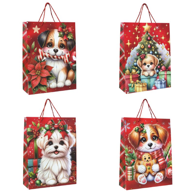 BOLSA DE REGALO NAVIDEÑA GRANDE 30X40X12CM