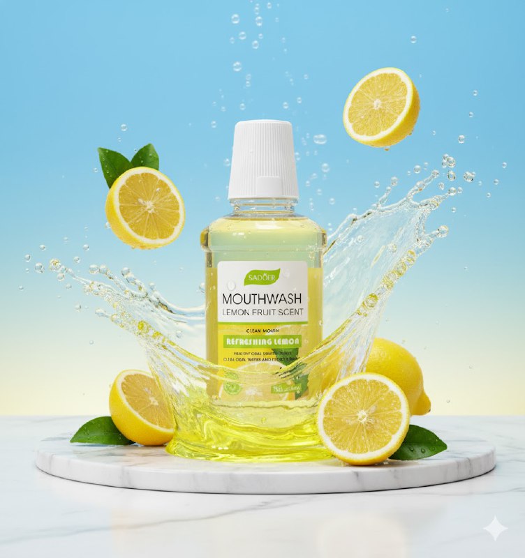 ENJUAGUE BUCAL CON AROMA A FRUTA DE LIMON 250ML, OFRECE UN AMBIENTE ORAL SALUDABLE SIN ALCOHOL, SU SABOR REFRESCANTE Y SU ENTRADA SUAVE BRINDAN UNA EXPERIENCIA FRESCA Y DELICIOSA, LIMPIA PROFUNDAMENTE Y PROTEGE LOS DIENTES SADOER