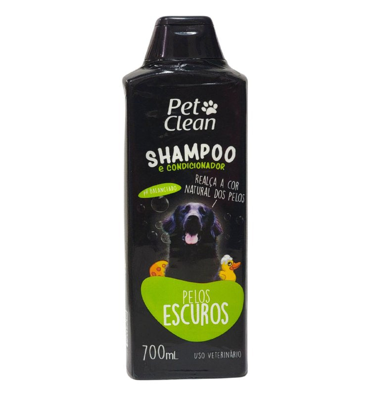 SHAMPOO Y ACONDICIONADOR PARA PERROS, MASCOTAS PARA PELOS OSCUROS PET CLEAN 700ML