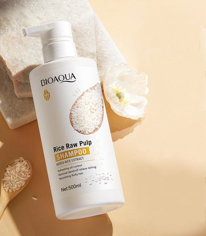 SHAMPOO ANTICASPA CON PULPA CRUDA DE ARROZ BIOAQUA 500ML