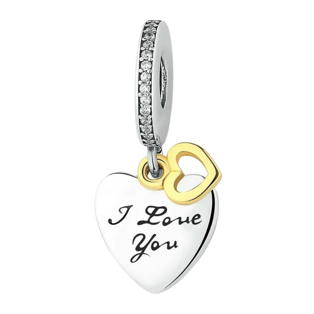 PCHARM1963 COLGANTE DOBLE CON MENSAJE (TE AMO) AMOR SAN VALENTIN