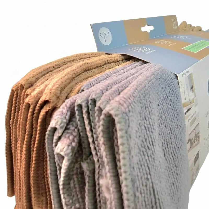 TRAPO DE MICROFIBRA MULTIUSOS EN PAQUETE DE 16 PIEZAS CORE 35X45CM