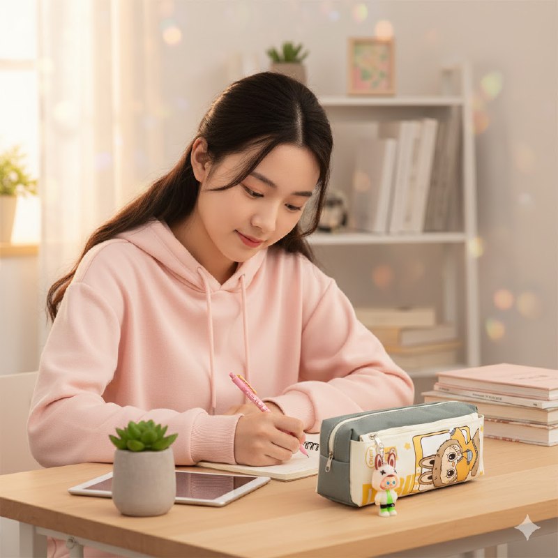 CARTUCHERA DE LABUBU QUE COMBINA ORGANIZACION IMPECABLE CON DISEÑO IRRESISTIBLE 3 COLORES