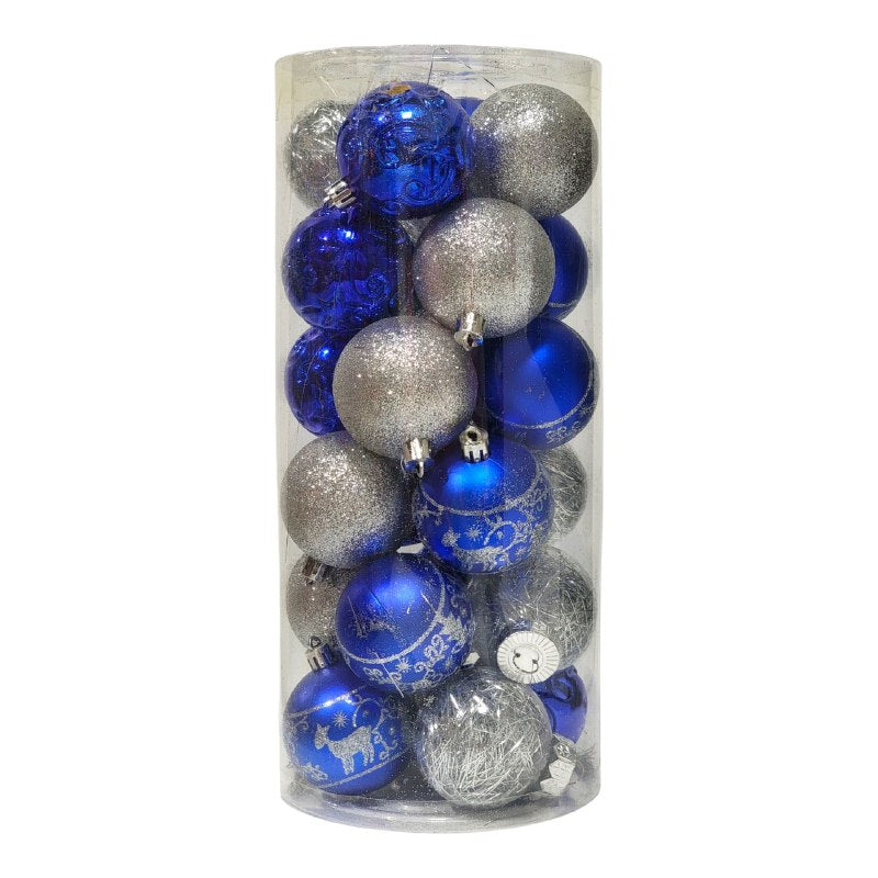 DECORACION ADORNO NAVIDEÑO PAQUETE DE 24 BOLAS DECORATIVAS,6 CM 42X70X64 IDEALES PARA DARLE UN TOQUE UNICO A TU ARBOL DE NAVIDAD